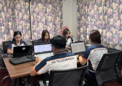 KS Telecomserv team seated around a meeting table